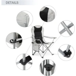 Fauteuil Chaise De Camping Pliable ,Portable Pour Plage,Pêche,gris,lot De 2 - IWMH -Promos Verde Rêverie Boutique 53940475 3