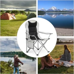 Fauteuil Chaise De Camping Pliable ,Portable Pour Plage,Pêche,gris,lot De 2 - IWMH -Promos Verde Rêverie Boutique 53940475 4