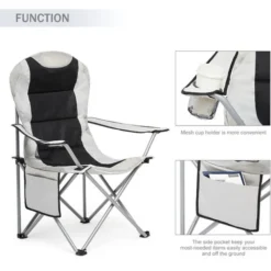 Fauteuil Chaise De Camping Pliable ,Portable Pour Plage,Pêche,gris,lot De 2 - IWMH -Promos Verde Rêverie Boutique 53940475 5