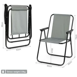 Fauteuil Chaise De Camping Pliable, Chaise De Plage Confortable, Lot De 2, Gris - IntimaTe WM Heart 8 Fauteuil Chaise De Camping Pliable, Chaise De Plage Confortable, Lot De 2, Gris - IntimaTe WM Heart -Promos Verde Rêverie Boutique 53940488 2