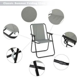 Fauteuil Chaise De Camping Pliable, Chaise De Plage Confortable, Lot De 2, Gris - IntimaTe WM Heart 10 Fauteuil Chaise De Camping Pliable, Chaise De Plage Confortable, Lot De 2, Gris - IntimaTe WM Heart -Promos Verde Rêverie Boutique 53940488 4