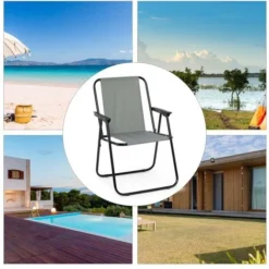 Fauteuil Chaise De Camping Pliable, Chaise De Plage Confortable, Lot De 2, Gris - IntimaTe WM Heart 11 Fauteuil Chaise De Camping Pliable, Chaise De Plage Confortable, Lot De 2, Gris - IntimaTe WM Heart -Promos Verde Rêverie Boutique 53940488 5