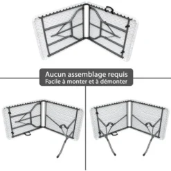 Table De Camping- Pique Nique - Pliable - Système De Transport Pratique - 180x70x74 Cm - Blanc - MaxxGarden. -Promos Verde Rêverie Boutique 54009944 4