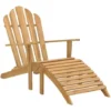 Chaise Adirondack Avec Repose-pied Bois De Teck Solide VidaXL