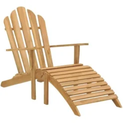 Chaise Adirondack Avec Repose-pied Bois De Teck Solide VidaXL