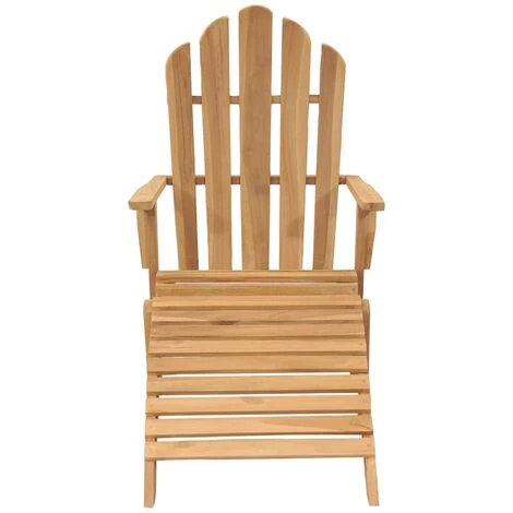 Chaise Adirondack Avec Repose-pied Bois De Teck Solide VidaXL 4 Chaise Adirondack Avec Repose-pied Bois De Teck Solide VidaXL – Image 2