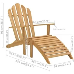 Chaise Adirondack Avec Repose-pied Bois De Teck Solide VidaXL 9 Chaise Adirondack Avec Repose-pied Bois De Teck Solide VidaXL -Promos Verde Rêverie Boutique 54141578 3