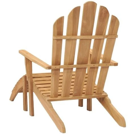 Chaise Adirondack Avec Repose-pied Bois De Teck Solide VidaXL 6 Chaise Adirondack Avec Repose-pied Bois De Teck Solide VidaXL – Image 4