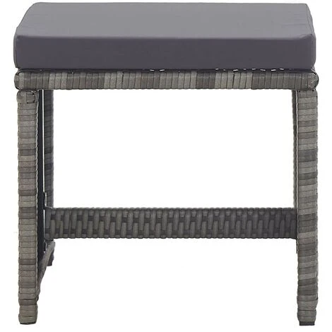 Hommoo Tabourets De Jardin 2 Pcs Et Coussins Resine Tressee Anthracite 5 Hommoo Tabourets De Jardin 2 Pcs Et Coussins Resine Tressee Anthracite – Image 3