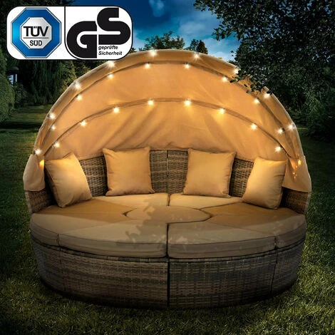 Canapé De Jardin Rond En Beige 8 Places 210cm LED+housse En Rotin Tressé, Auvent Pliable Modulable Table Réglable En Hauteur – Salon De Jardin Rond En Beige-marron/cappu De BRAST 3 Canapé De Jardin Rond En Beige 8 Places 210cm LED+housse En Rotin Tressé, Auvent Pliable Modulable Table Réglable En Hauteur – Salon De Jardin Rond En Beige-marron/cappu De BRAST