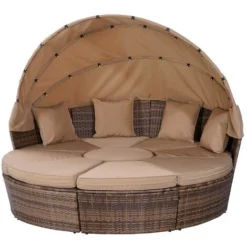 Canapé De Jardin Rond En Beige 8 Places 210cm LED+housse En Rotin Tressé, Auvent Pliable Modulable Table Réglable En Hauteur – Salon De Jardin Rond En Beige-marron/cappu De BRAST 11 Canapé De Jardin Rond En Beige 8 Places 210cm LED+housse En Rotin Tressé, Auvent Pliable Modulable Table Réglable En Hauteur – Salon De Jardin Rond En Beige-marron/cappu De BRAST -Promos Verde Rêverie Boutique 54235616 5