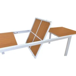 Table De Jardin Extensible Aluminium Blanche 200/300cm + 10 Fauteuils Empilables Textilène - MARCEAU -Promos Verde Rêverie Boutique 54285163 4