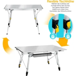 KESSER® Table De Camping Pliante Table De Camping Pliable Avec Cadre En Aluminium Plateau De Table Enroulable Table Pliante Avec Réglage De La Hauteur Et Sac De Transport Avec Sangle 90 X 53 Cm, Ju 9 KESSER® Table De Camping Pliante Table De Camping Pliable Avec Cadre En Aluminium Plateau De Table Enroulable Table Pliante Avec Réglage De La Hauteur Et Sac De Transport Avec Sangle 90 X 53 Cm, Ju -Promos Verde Rêverie Boutique 54666817 3