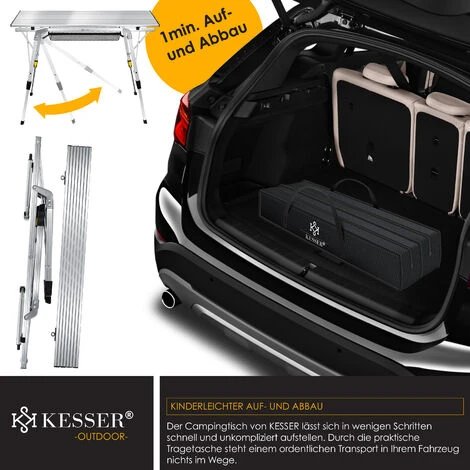 KESSER® Table De Camping Pliante Table De Camping Pliable Avec Cadre En Aluminium Plateau De Table Enroulable Table Pliante Avec Réglage De La Hauteur Et Sac De Transport Avec Sangle 90 X 53 Cm, Ju 7 KESSER® Table De Camping Pliante Table De Camping Pliable Avec Cadre En Aluminium Plateau De Table Enroulable Table Pliante Avec Réglage De La Hauteur Et Sac De Transport Avec Sangle 90 X 53 Cm, Ju – Image 5