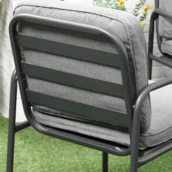 OUTSUNNY Ensemble Salon De Jardin 4 Places 4 Pièces - 8 Coussins Déhoussables Inclus - Métal époxy Polyester Gris 10 OUTSUNNY Ensemble Salon De Jardin 4 Places 4 Pièces - 8 Coussins Déhoussables Inclus - Métal époxy Polyester Gris -Promos Verde Rêverie Boutique 54809827 4