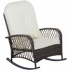 OUTSUNNY Fauteuil à Bascule Rocking Chair Intérieur Extérieur En Résine Tressée Avec Coussins Moelleux - Dim. 75L X 103P X 96H Cm - Marron Crème 2 OUTSUNNY Fauteuil à Bascule Rocking Chair Intérieur Extérieur En Résine Tressée Avec Coussins Moelleux - Dim. 75L X 103P X 96H Cm - Marron Crème -Promos Verde Rêverie Boutique 54817258 1