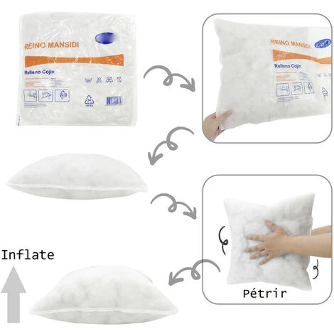 Lot De 4 Oreiller De Garnissage 50 X 50 Cm - Coussin à Recouvrir - Oreillers Intérieur - Rembourrage Coussins-Polyester 7 Lot De 4 Oreiller De Garnissage 50 X 50 Cm - Coussin à Recouvrir - Oreillers Intérieur - Rembourrage Coussins-Polyester – Image 5