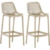 Lot De 2 Tabourets De Bar Air En Plastique Avec Repose-pieds Boue