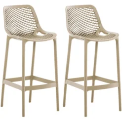 Lot De 2 Tabourets De Bar Air En Plastique Avec Repose-pieds Boue