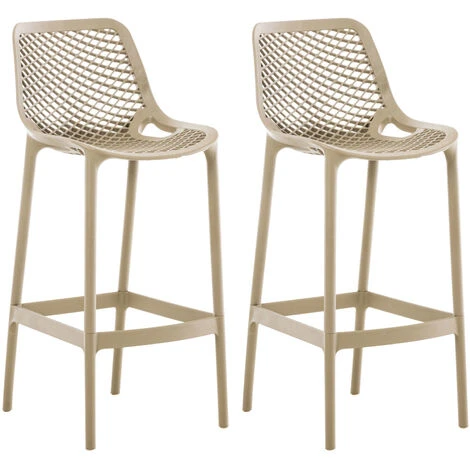 Lot De 2 Tabourets De Bar Air En Plastique Avec Repose-pieds Boue 3 Lot De 2 Tabourets De Bar Air En Plastique Avec Repose-pieds Boue