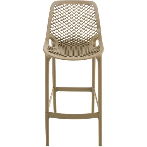 Lot De 2 Tabourets De Bar Air En Plastique Avec Repose-pieds Boue 4 Lot De 2 Tabourets De Bar Air En Plastique Avec Repose-pieds Boue – Image 2