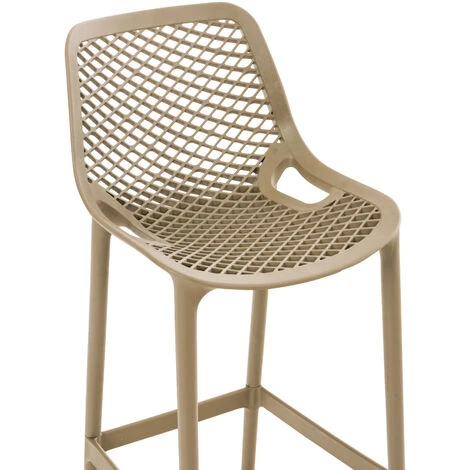 Lot De 2 Tabourets De Bar Air En Plastique Avec Repose-pieds Boue 6 Lot De 2 Tabourets De Bar Air En Plastique Avec Repose-pieds Boue – Image 4