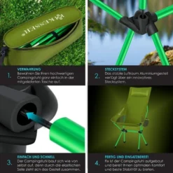 KESSER® Chaise De Camping Pliable Rabattable Avec Grand Dossier Chaise De Pêche Transportable Chaise De Camping Chaise Pliante Jusqu’à 120 Kg Chaise De Plage Chaise De Pêche Tabouret Pliant Avec -Promos Verde Rêverie Boutique 55627726 4