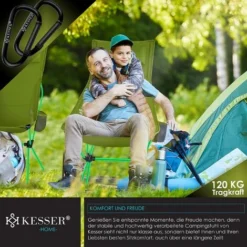 KESSER® Chaise De Camping Pliable Rabattable Avec Grand Dossier Chaise De Pêche Transportable Chaise De Camping Chaise Pliante Jusqu’à 120 Kg Chaise De Plage Chaise De Pêche Tabouret Pliant Avec -Promos Verde Rêverie Boutique 55627726 5