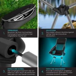KESSER® Chaise De Camping Pliable Rabattable Avec Grand Dossier Chaise De Pêche Transportable Chaise De Camping Chaise Pliante Jusqu’à 120 Kg Chaise De Plage Chaise De Pêche Tabouret Pliant Avec 10 KESSER® Chaise De Camping Pliable Rabattable Avec Grand Dossier Chaise De Pêche Transportable Chaise De Camping Chaise Pliante Jusqu’à 120 Kg Chaise De Plage Chaise De Pêche Tabouret Pliant Avec -Promos Verde Rêverie Boutique 55627793 4