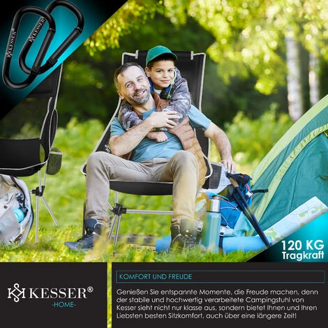 KESSER® Chaise De Camping Pliable Rabattable Avec Grand Dossier Chaise De Pêche Transportable Chaise De Camping Chaise Pliante Jusqu’à 120 Kg Chaise De Plage Chaise De Pêche Tabouret Pliant Avec 7 KESSER® Chaise De Camping Pliable Rabattable Avec Grand Dossier Chaise De Pêche Transportable Chaise De Camping Chaise Pliante Jusqu’à 120 Kg Chaise De Plage Chaise De Pêche Tabouret Pliant Avec – Image 5
