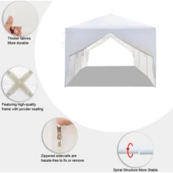 Tente étanche 3 X 9 M Huits Parois Deux Portes Avec Tubes En Spirale , Blanc -Promos Verde Rêverie Boutique 55648867 4