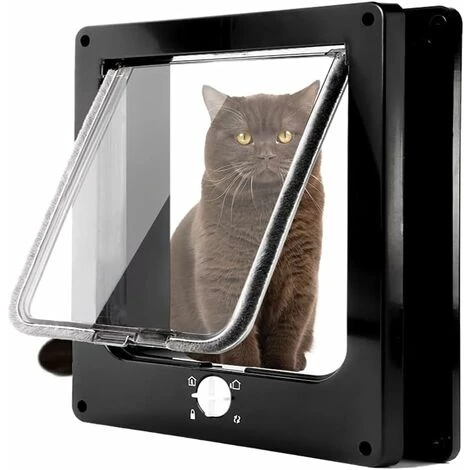 Chatière Magnétique à 4 Voies, Chatière Pour Chat à Installation Facile Pour Tous Les Animaux De Compagnie, Porte Pour Animaux Coulissant Manuel Sur Mur / Bois / Porte En UPVC (Noir,Moyen) 3 Chatière Magnétique à 4 Voies, Chatière Pour Chat à Installation Facile Pour Tous Les Animaux De Compagnie, Porte Pour Animaux Coulissant Manuel Sur Mur / Bois / Porte En UPVC (Noir,Moyen)