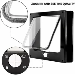 Chatière Magnétique à 4 Voies, Chatière Pour Chat à Installation Facile Pour Tous Les Animaux De Compagnie, Porte Pour Animaux Coulissant Manuel Sur Mur / Bois / Porte En UPVC (Noir,Moyen) 10 Chatière Magnétique à 4 Voies, Chatière Pour Chat à Installation Facile Pour Tous Les Animaux De Compagnie, Porte Pour Animaux Coulissant Manuel Sur Mur / Bois / Porte En UPVC (Noir,Moyen) -Promos Verde Rêverie Boutique 55654504 4