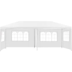GOPLUS 3x6M Tonnelle Tente De Réception 4 Bâches Avec Fenêtres-Pergola Avec Piquets Et Cordes-Tissu Étanche/Résistant Au Soleil 9 GOPLUS 3x6M Tonnelle Tente De Réception 4 Bâches Avec Fenêtres-Pergola Avec Piquets Et Cordes-Tissu Étanche/Résistant Au Soleil -Promos Verde Rêverie Boutique 55943508 3