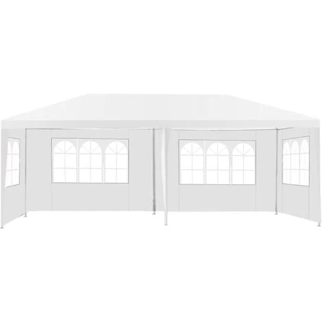 GOPLUS 3x6M Tonnelle Tente De Réception 4 Bâches Avec Fenêtres-Pergola Avec Piquets Et Cordes-Tissu Étanche/Résistant Au Soleil 5 GOPLUS 3x6M Tonnelle Tente De Réception 4 Bâches Avec Fenêtres-Pergola Avec Piquets Et Cordes-Tissu Étanche/Résistant Au Soleil – Image 3