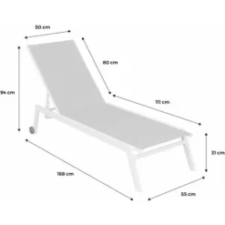 Lot De 2 Bains De Soleil ELSA En Aluminium Et Textilène . Transats Multi Positions Avec Roulettes Anthracite / Gris Foncé 9 Lot De 2 Bains De Soleil ELSA En Aluminium Et Textilène . Transats Multi Positions Avec Roulettes Anthracite / Gris Foncé -Promos Verde Rêverie Boutique 5602507 4
