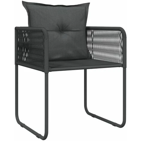 Ensemble De Salle à Manger De Jardin 3 Pcs Noir VidaXL 7 Ensemble De Salle à Manger De Jardin 3 Pcs Noir VidaXL – Image 5