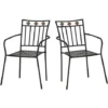 OUTSUNNY Lot De 2 Chaises De Jardin Métal époxy Style Fer Forgé Avec Mosaïque - Accoudoirs - Noir 2 OUTSUNNY Lot De 2 Chaises De Jardin Métal époxy Style Fer Forgé Avec Mosaïque - Accoudoirs - Noir -Promos Verde Rêverie Boutique 56387383 1