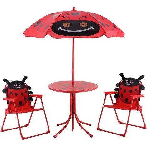 DREAMADE Chaise Table Parasol Enfant, Ensemble De Jardin Pour Enfant Extérieur, Charge Maximale De Chaise 30 KG Avec Parasol Réglable, Matière Tissu Oxford, Idéal Pour Terrasse Balcon Jardin, Rouge 3 DREAMADE Chaise Table Parasol Enfant, Ensemble De Jardin Pour Enfant Extérieur, Charge Maximale De Chaise 30 KG Avec Parasol Réglable, Matière Tissu Oxford, Idéal Pour Terrasse Balcon Jardin, Rouge