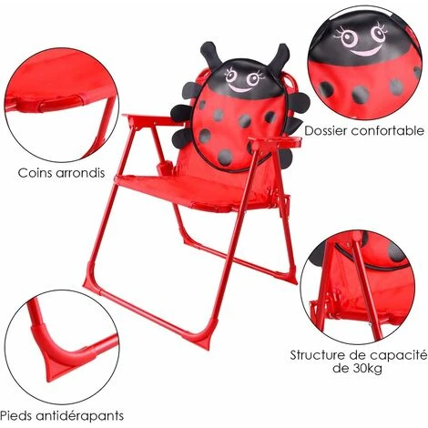 DREAMADE Chaise Table Parasol Enfant, Ensemble De Jardin Pour Enfant Extérieur, Charge Maximale De Chaise 30 KG Avec Parasol Réglable, Matière Tissu Oxford, Idéal Pour Terrasse Balcon Jardin, Rouge 5 DREAMADE Chaise Table Parasol Enfant, Ensemble De Jardin Pour Enfant Extérieur, Charge Maximale De Chaise 30 KG Avec Parasol Réglable, Matière Tissu Oxford, Idéal Pour Terrasse Balcon Jardin, Rouge – Image 3