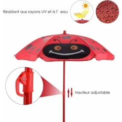 DREAMADE Chaise Table Parasol Enfant, Ensemble De Jardin Pour Enfant Extérieur, Charge Maximale De Chaise 30 KG Avec Parasol Réglable, Matière Tissu Oxford, Idéal Pour Terrasse Balcon Jardin, Rouge 10 DREAMADE Chaise Table Parasol Enfant, Ensemble De Jardin Pour Enfant Extérieur, Charge Maximale De Chaise 30 KG Avec Parasol Réglable, Matière Tissu Oxford, Idéal Pour Terrasse Balcon Jardin, Rouge -Promos Verde Rêverie Boutique 56476739 4