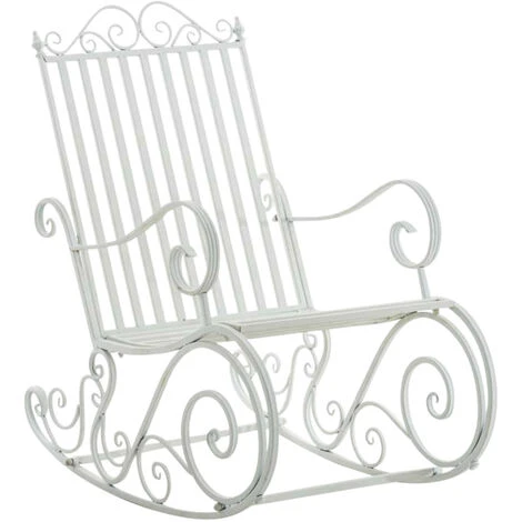 Lot De 2 Fauteuils à Bascule Smilla En Fer Forgé Blanc 4 Lot De 2 Fauteuils à Bascule Smilla En Fer Forgé Blanc – Image 2