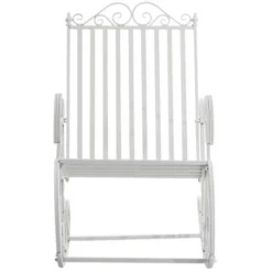 Lot De 2 Fauteuils à Bascule Smilla En Fer Forgé Blanc 9 Lot De 2 Fauteuils à Bascule Smilla En Fer Forgé Blanc -Promos Verde Rêverie Boutique 56482840 3
