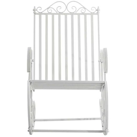 Lot De 2 Fauteuils à Bascule Smilla En Fer Forgé Blanc 5 Lot De 2 Fauteuils à Bascule Smilla En Fer Forgé Blanc – Image 3