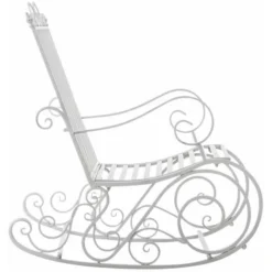 Lot De 2 Fauteuils à Bascule Smilla En Fer Forgé Blanc 10 Lot De 2 Fauteuils à Bascule Smilla En Fer Forgé Blanc -Promos Verde Rêverie Boutique 56482840 4