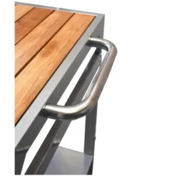 COOK'IN GARDEN Desserte De Jardin Media Pour Plancha - Métal Et Bois - 80 X 55 Cm - Gris -Promos Verde Rêverie Boutique 56745548 3