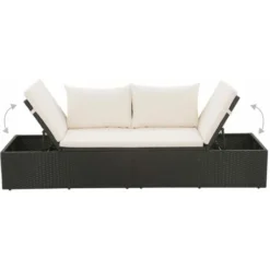 VIDAXL Polyrattan Garden Lit De Différentes Couleurs Canapé Extérieur Lit De Jardin Noir 195x60 Cm Résine Tressée Couleur : NOIR -Promos Verde Rêverie Boutique 57093714 4