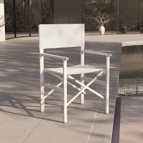 Chaise De Plage Pliante En Aluminium Textilène Blanc Regista Gold White 4 Chaise De Plage Pliante En Aluminium Textilène Blanc Regista Gold White – Image 2