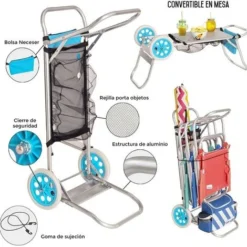 Chaise De Plage Trolley 52 X 37 X 105 Cm Aluminium Juinsa 12214