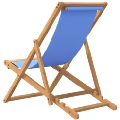 VIDAXL Chaise En Bois En Teck 56x105x96 Cm Pliant Diverses Couleurs Chaise De Terrasse Teck 56 X 105 X 96 Cm Bleu Couleur : Bleu -Promos Verde Rêverie Boutique 57224995 5